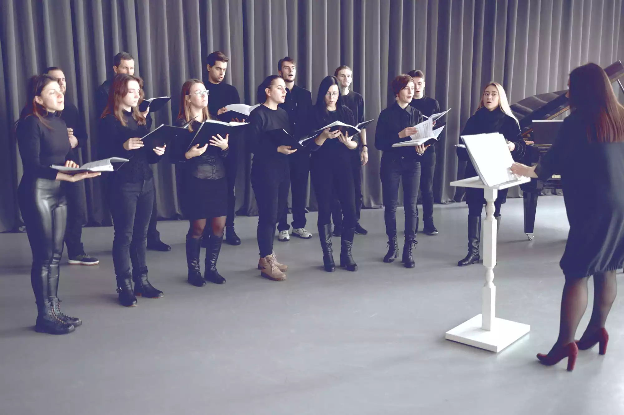 Learn about tips for singing in a choir - this photo shows a choir practicing